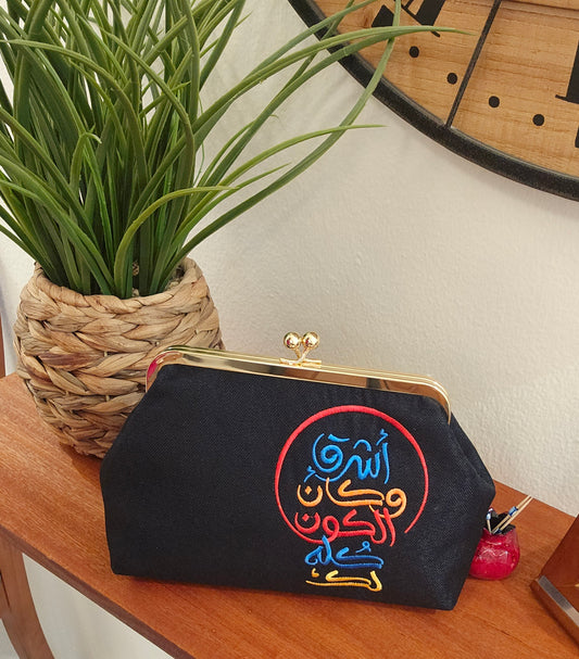 Embroidered Black Clutches