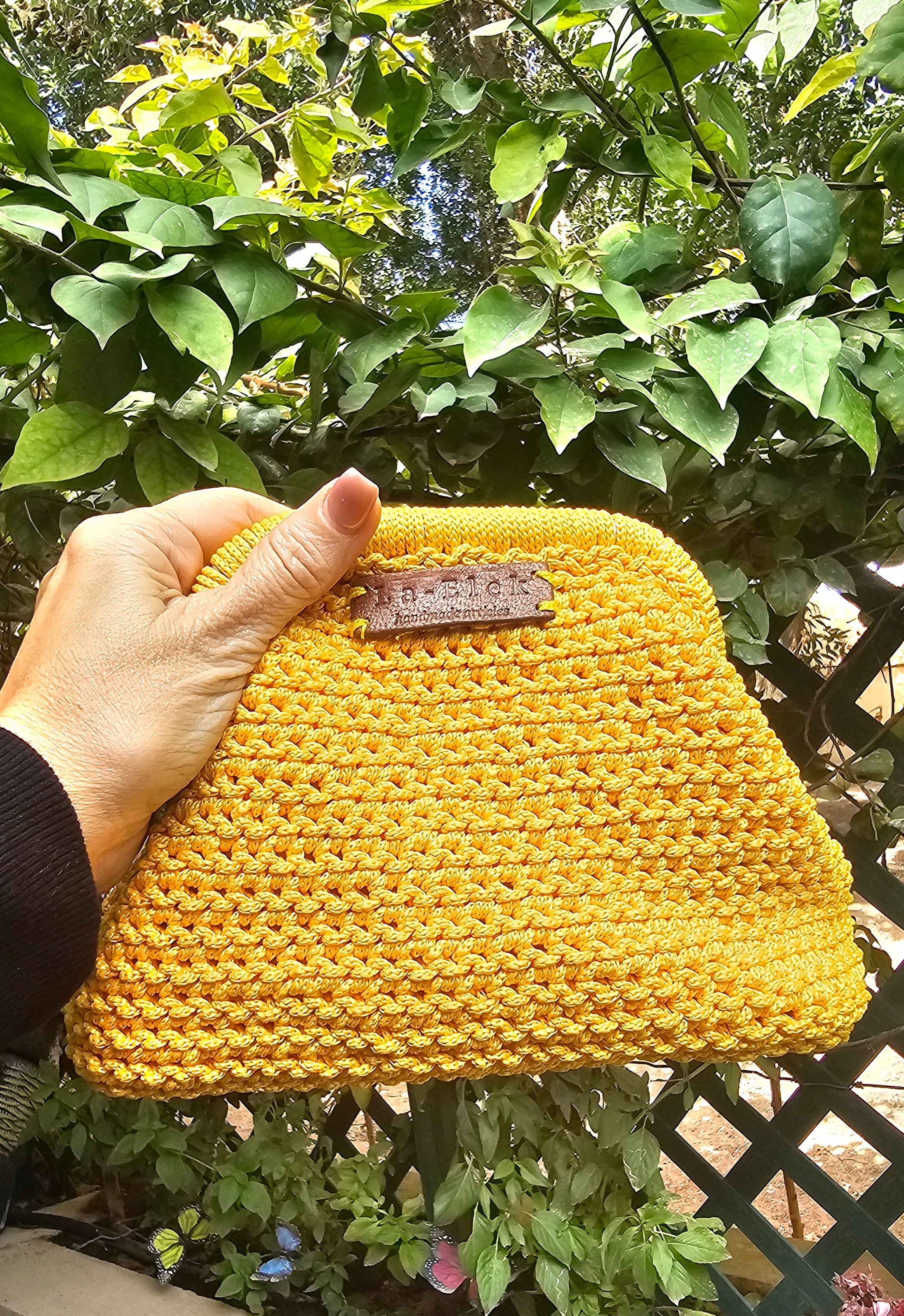 Yellow Snap clutch