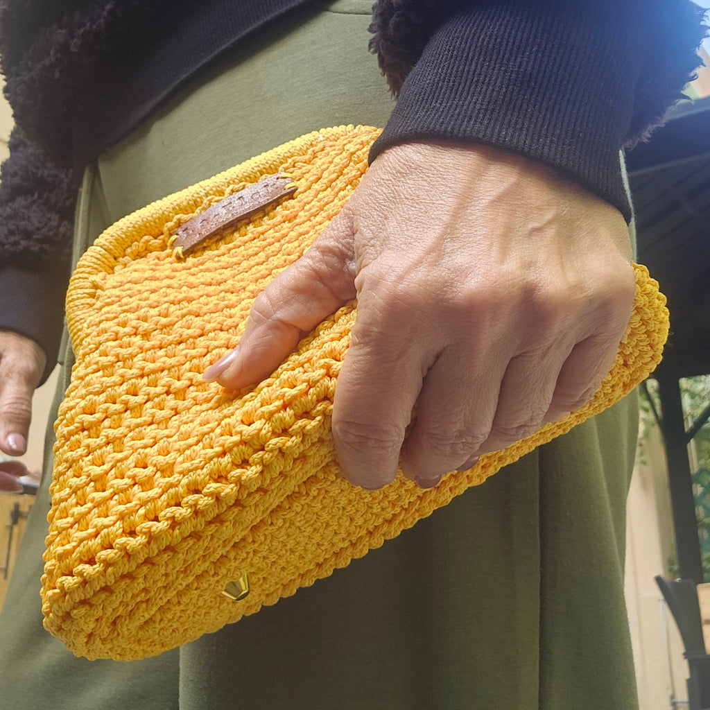 Yellow Snap clutch