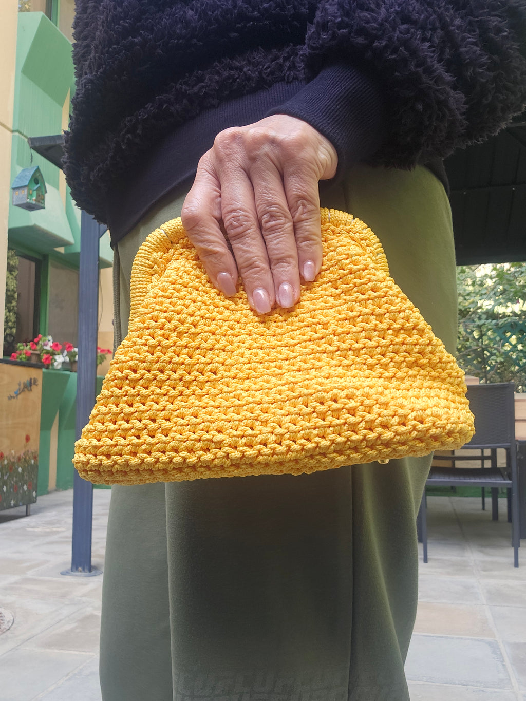 Yellow Snap clutch