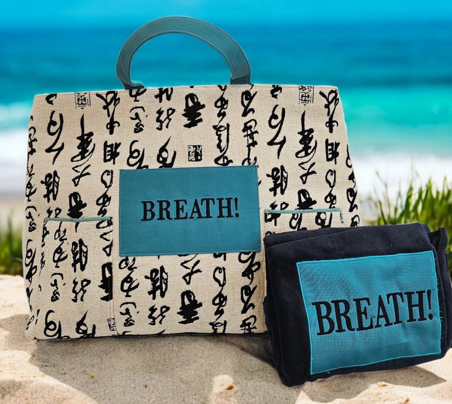 Extra-large embroidered Beach bag