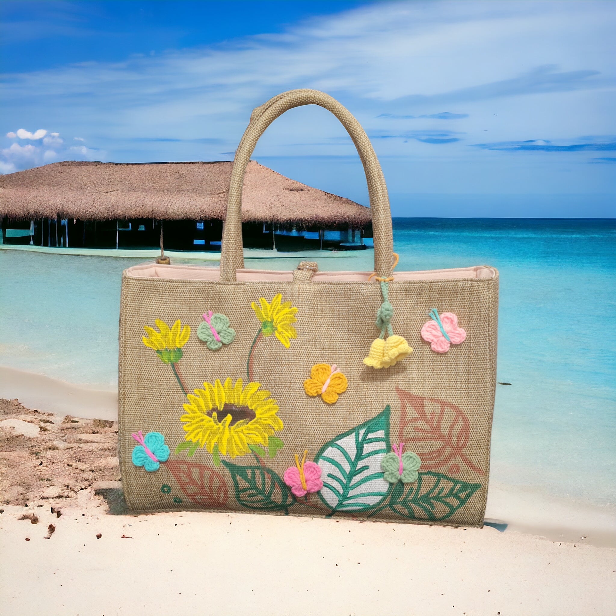 Painted Beach Bag